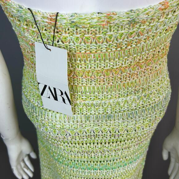 Zara Crochet Dress size small NWT Maxi rainbow Multicolored blogger favorite - Picture 13 of 16